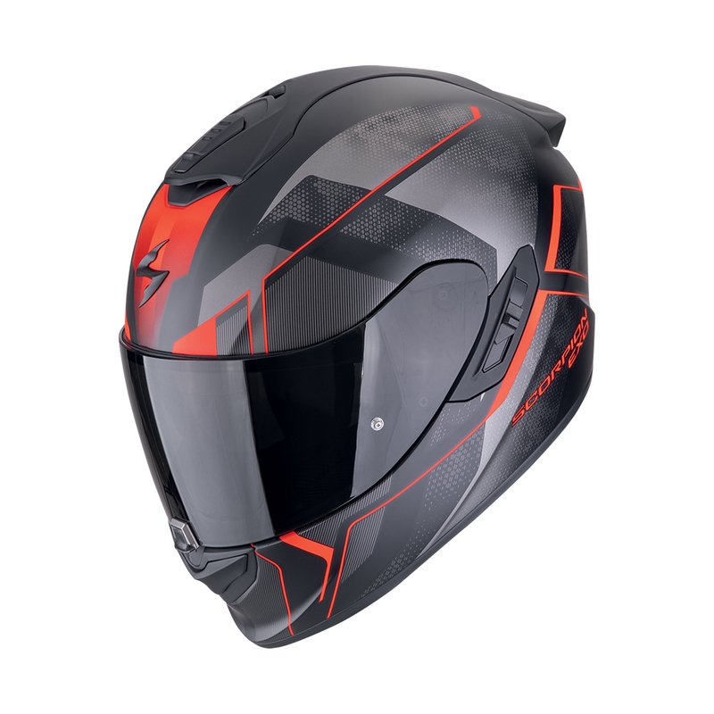 Integral motorcykelhjelm Scorpion EXO-1400 EVO II AIR INTENSIO mat sort-rød udsalg