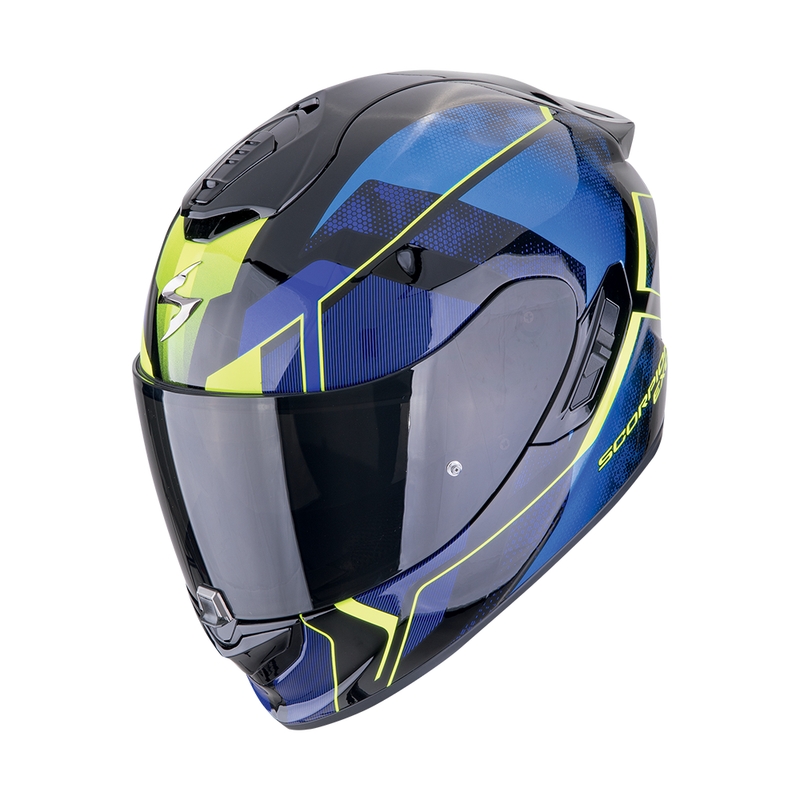 Integral motorcykelhjelm Scorpion EXO-1400 EVO II AIR INTENSIO sort-blå udsalg