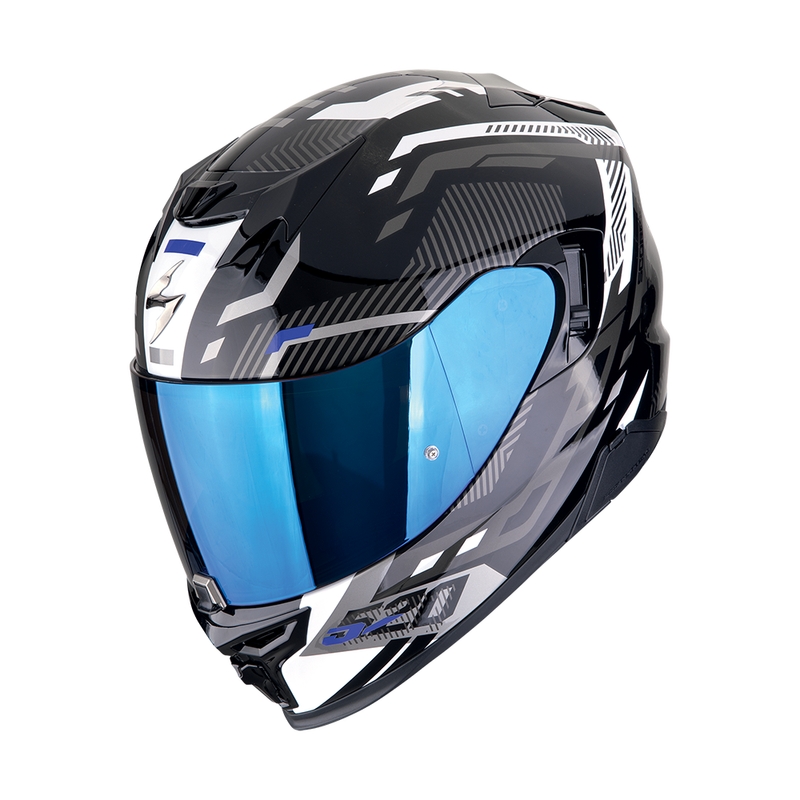 Integreret motorcykelhjelm Scorpion EXO-520 EVO AIR RANKA sort-hvid-blå udsalg