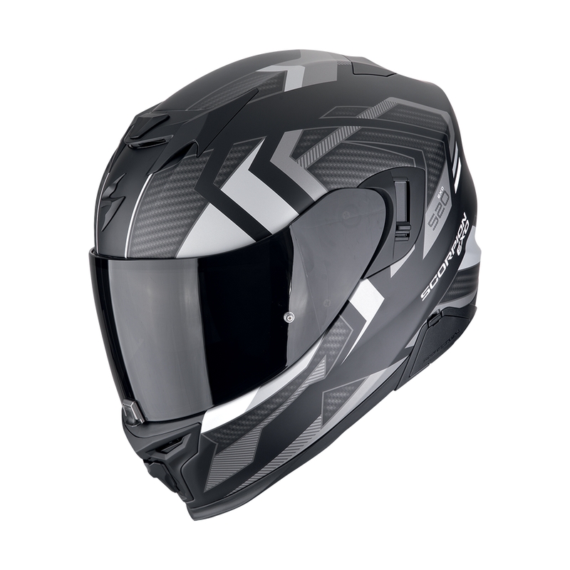 Integreret motorcykelhjelm Scorpion EXO-520 EVO AIR SENSUS mat sort-sølv udsalg