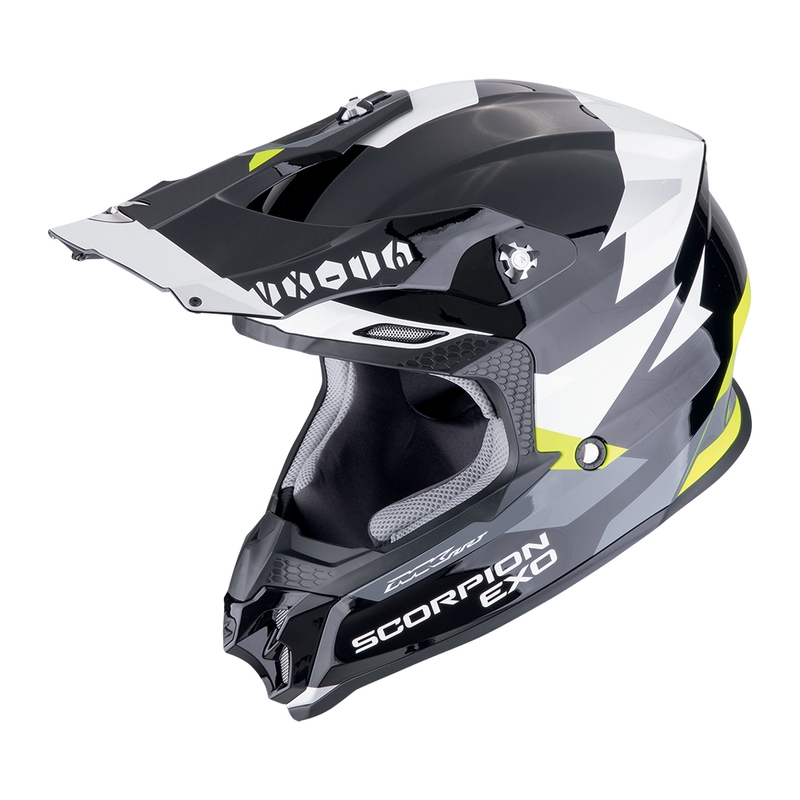 Motocrosshjelm Scorpion VX-16 EVO AIR ROD sort-fluogul