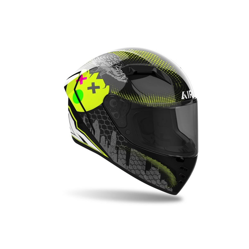 Integreret motorcykelhjelm Airoh CONNOR Gamer sort-grå-fluogul