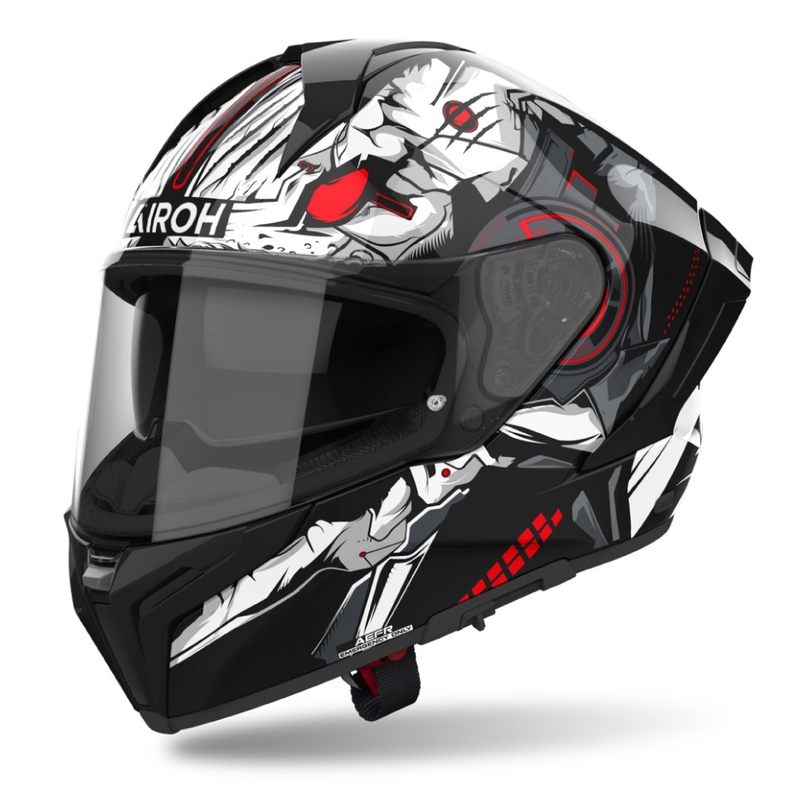 Integreret motorcykelhjelm Airoh MATRYX Nytro blank sort og hvid