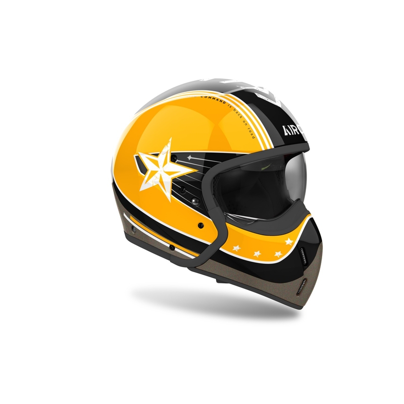 Airoh J110 Command Modular Motorcykelhjelm Blank Gul