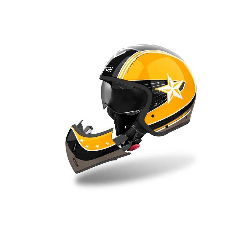 Airoh J110 Command Modular Motorcykelhjelm Blank Gul