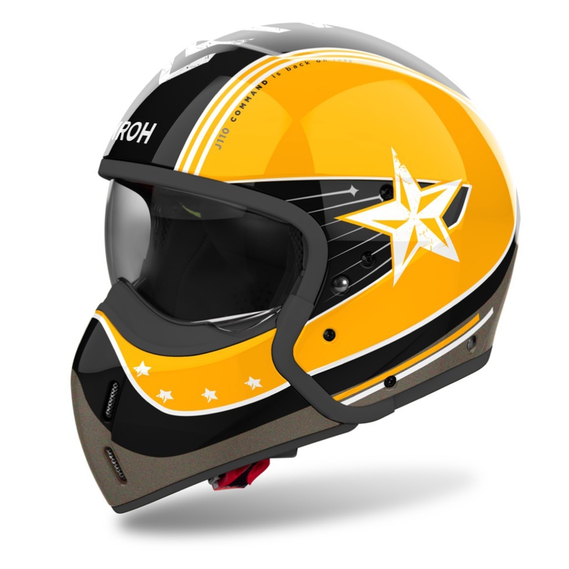 Airoh J110 Command Modular Motorcykelhjelm Blank Gul