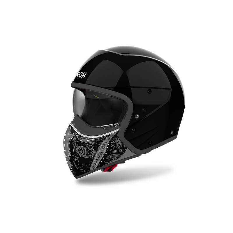 Modulær motorcykelhjelm Airoh J110 Paesly blank sort