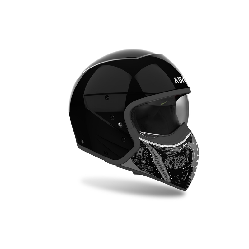 Modulær motorcykelhjelm Airoh J110 Paesly blank sort