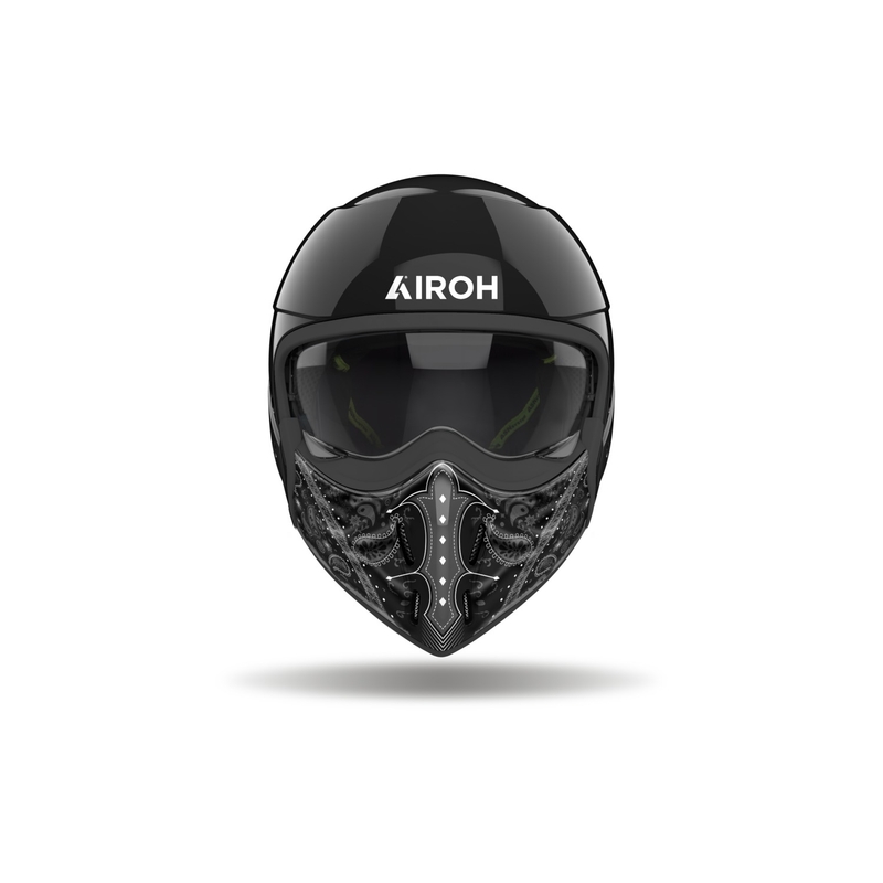 Modulær motorcykelhjelm Airoh J110 Paesly blank sort
