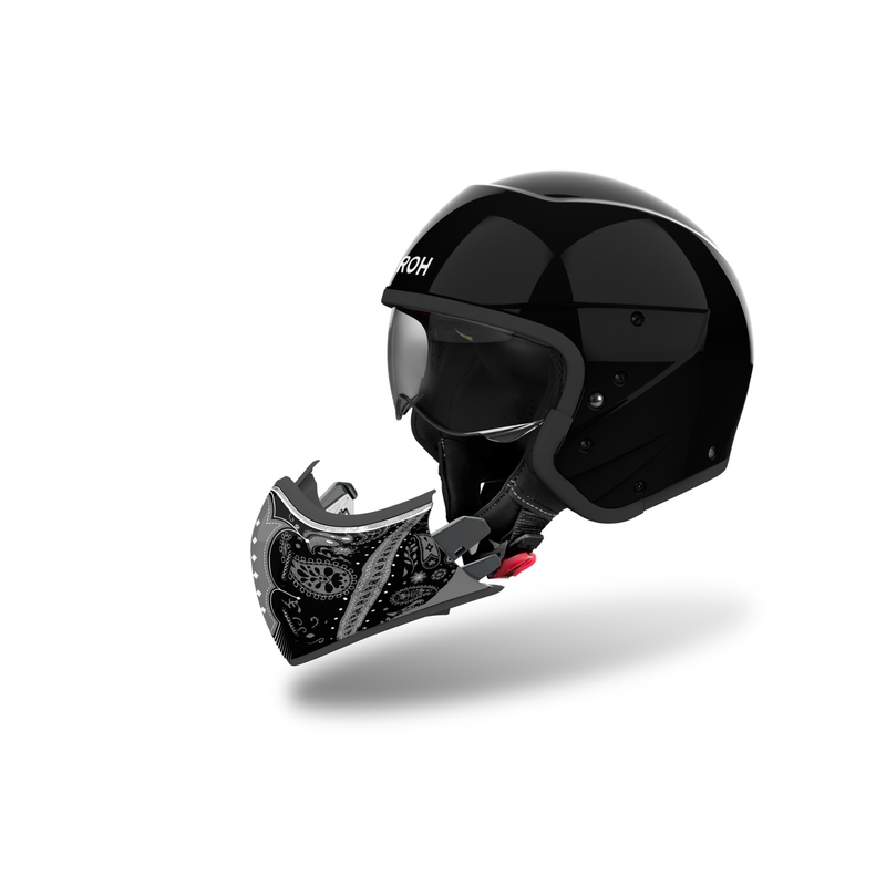 Modulær motorcykelhjelm Airoh J110 Paesly blank sort