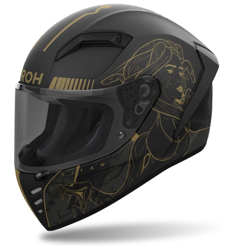 Integreret motorcykelhjelm Airoh CONNOR Titan mat sort
