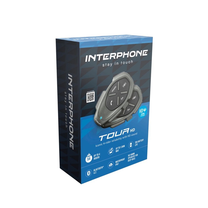 Bluetooth håndfri interfon CellularLine TOUR HD dobbeltpakke 2 stk.