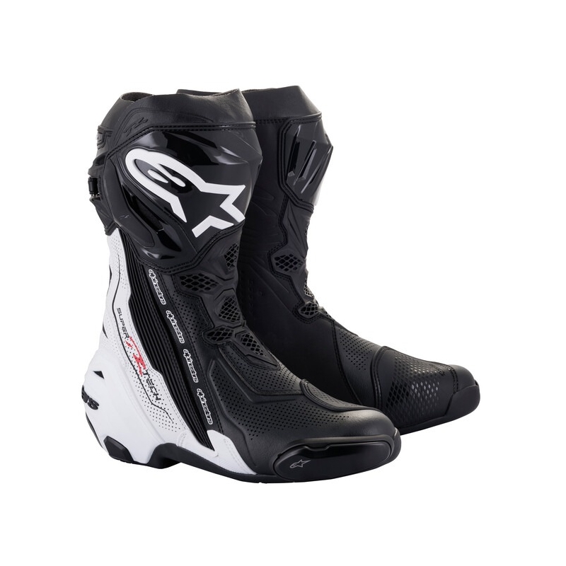 Alpinestars Supertech R Ventilerede motorcykelstøvler i sort og hvid