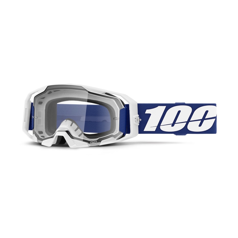 Motocrossbriller 100 % ARmatic blå med klart plexi