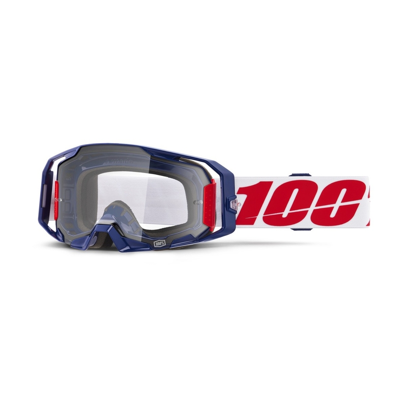 Motocrossbriller 100 % ARmatic Mach Z med klart plexi