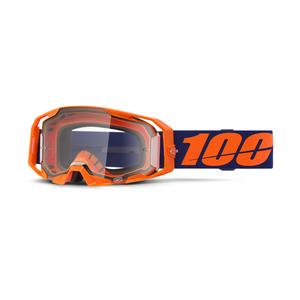 Motocrossbriller 100 % ARmatic Neon Orange med klart plexi