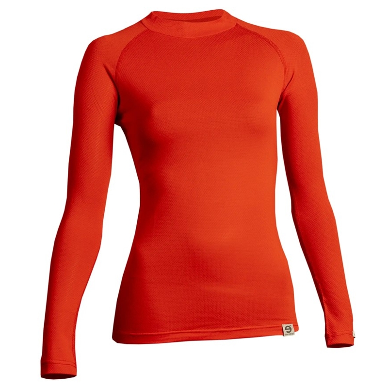 Termotrøje til kvinder nanosilver® Raglan rød - langærmet