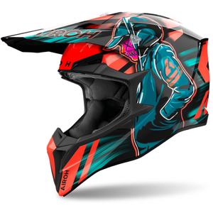 Airoh Wraaap Cyber motocross hjelm blank orange