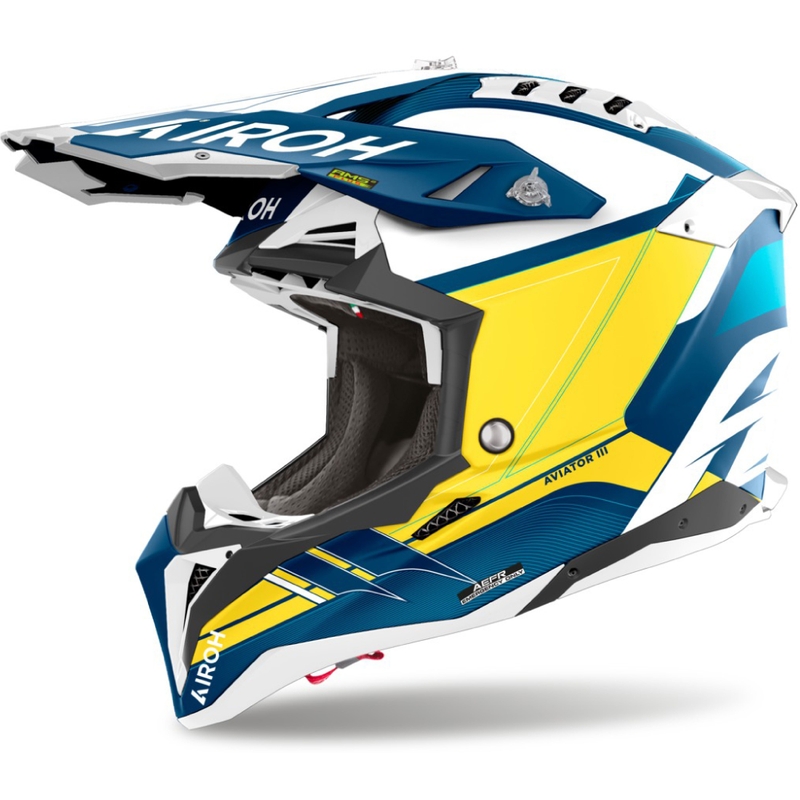 Airoh Aviator 3 Saber motocross hjelm, matblå