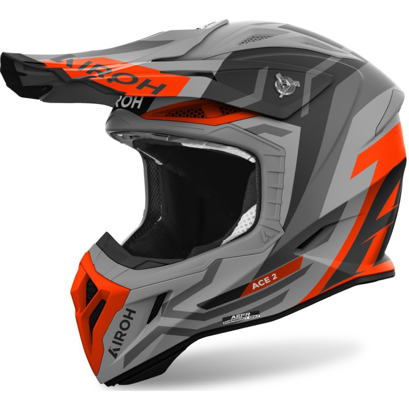 Motocross hjelm Airoh Aviator Ace 2 Ground mat orange