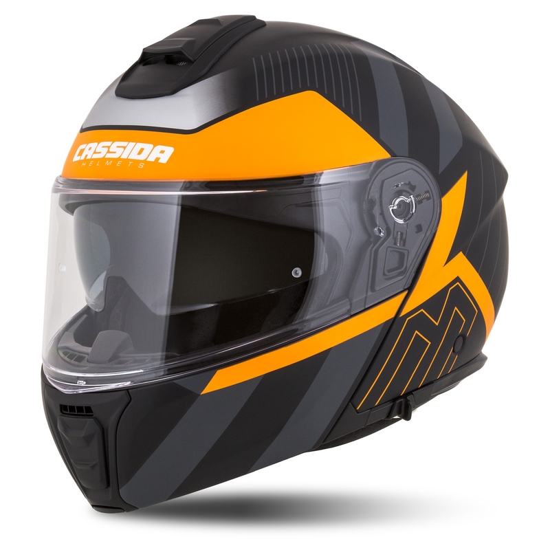 Cassida Modulo 2.1 Profile flip-up motorcykelhjelm mat sort-grå-orange