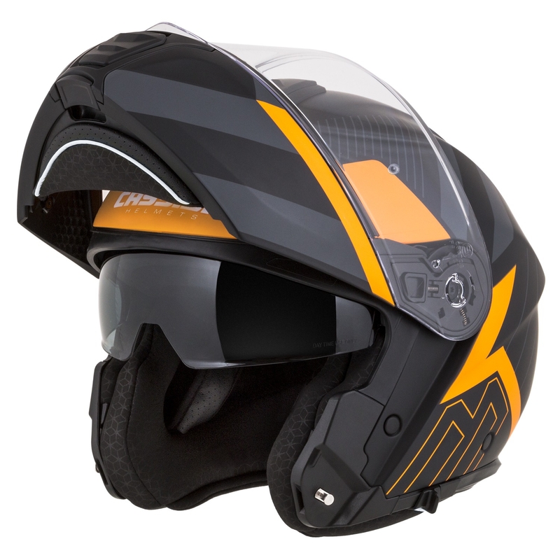 Cassida Modulo 2.1 Profile flip-up motorcykelhjelm mat sort-grå-orange