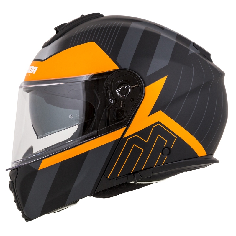 Cassida Modulo 2.1 Profile flip-up motorcykelhjelm mat sort-grå-orange