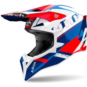 Motocrosshjelm Airoh Wraaap Feel blank blå-rød
