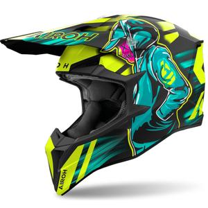 Airoh Wraaap Cyber motocross hjelm mat gul