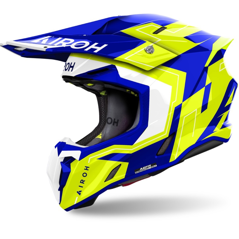 Motocrosshjelm Airoh Twist 3 Dizzy blank blå-gul