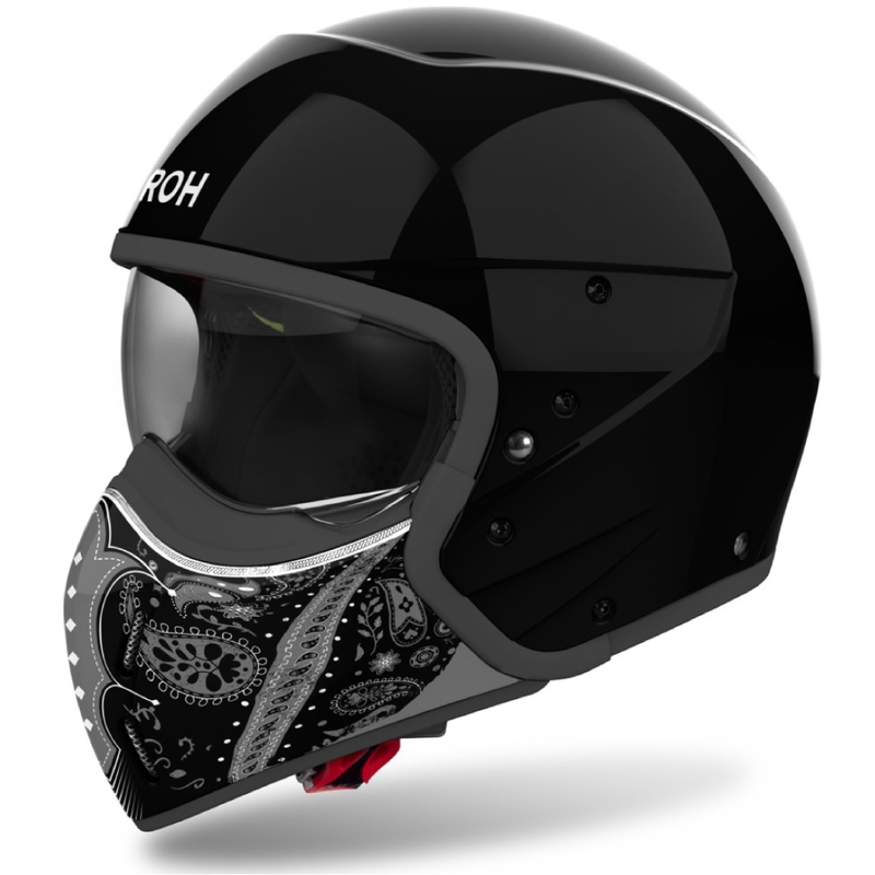 Modulær motorcykelhjelm Airoh J110 Paesly blank sort