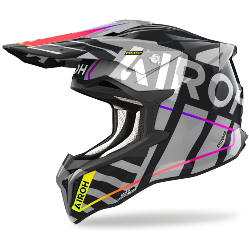 Motocrosshjelm Airoh Strycker Brave 2024 blank grå udsalg