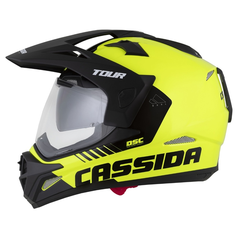 Endurohjelm Cassida Tour 2.0 Dual fluogul-sort med sort, mat visir