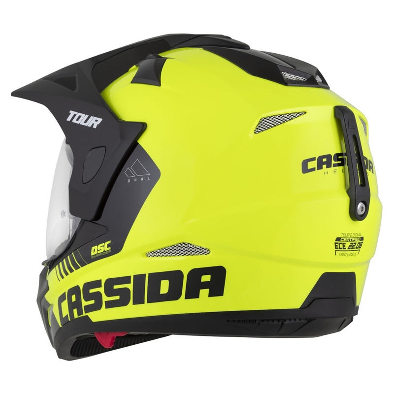 Endurohjelm Cassida Tour 2.0 Dual fluogul-sort med sort, mat visir