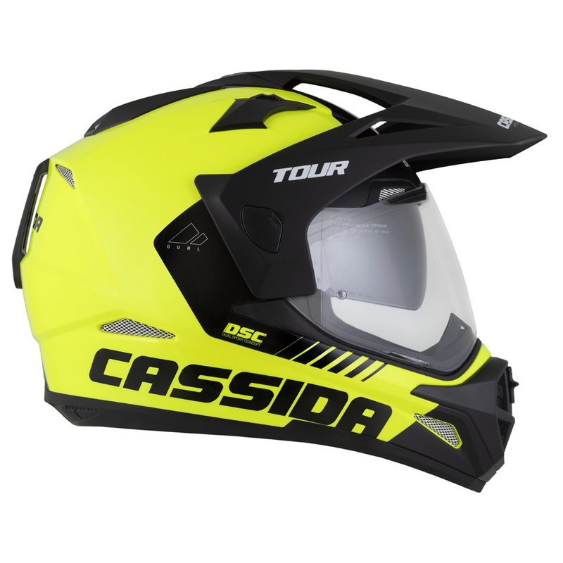 Endurohjelm Cassida Tour 2.0 Dual fluogul-sort med sort, mat visir