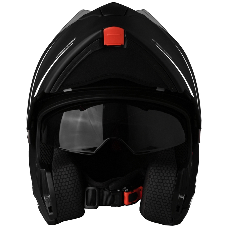 Flip-up motorcykelhjelm Street Racer Fury mat sort og hvid