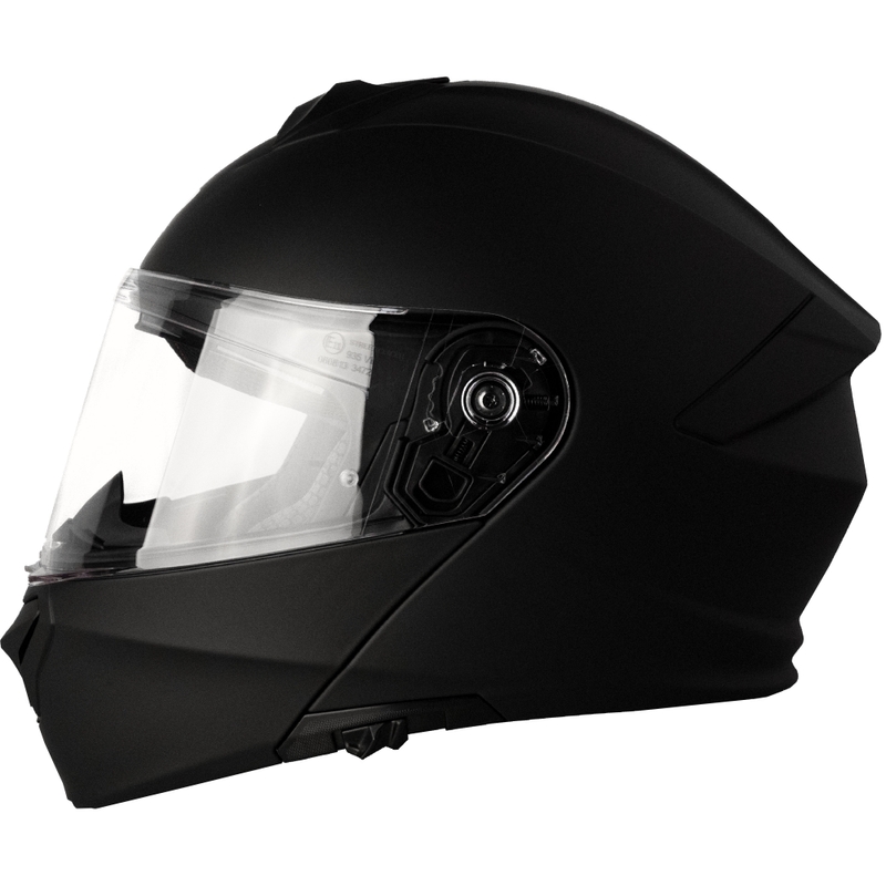 Street Racer Fury flip-up motorcykelhjelm, mat sort