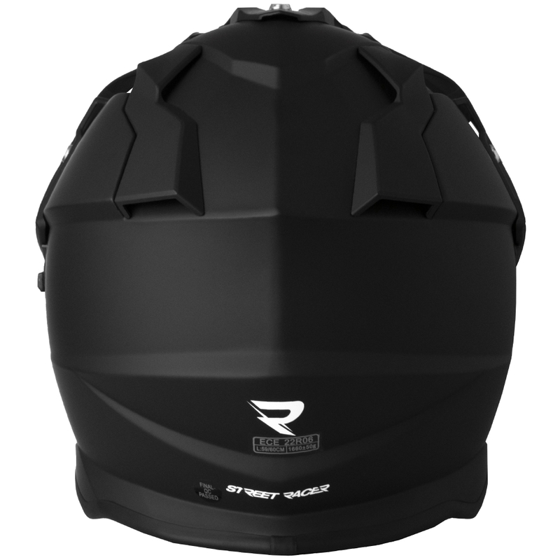 Enduro motorcykelhjelm Street Racer Ignite mat sort