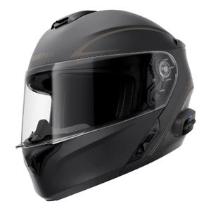 Flip-up motorcykelhjelm med headset SENA Outrush R sort mat