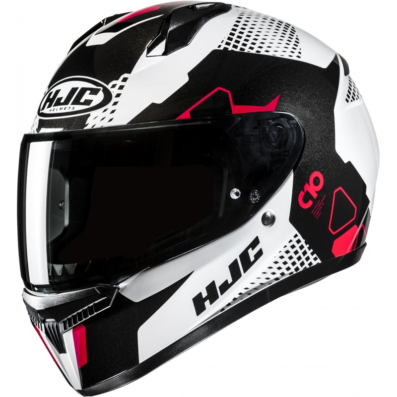 Integreret motorcykelhjelm HJC C10 Aspa MC1 hvid-sort-rød