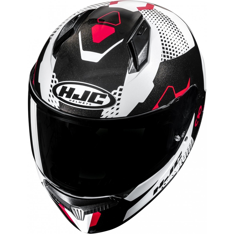 Integreret motorcykelhjelm HJC C10 Aspa MC1 hvid-sort-rød