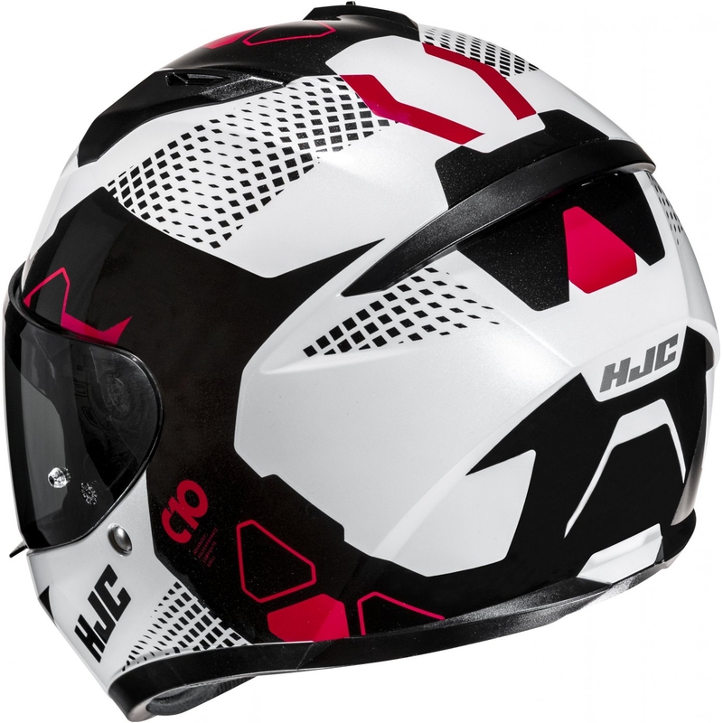 Integreret motorcykelhjelm HJC C10 Aspa MC1 hvid-sort-rød