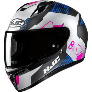 HJC C10 Aspa MC28SF integreret motorcykelhjelm sort-blå-pink-sølv