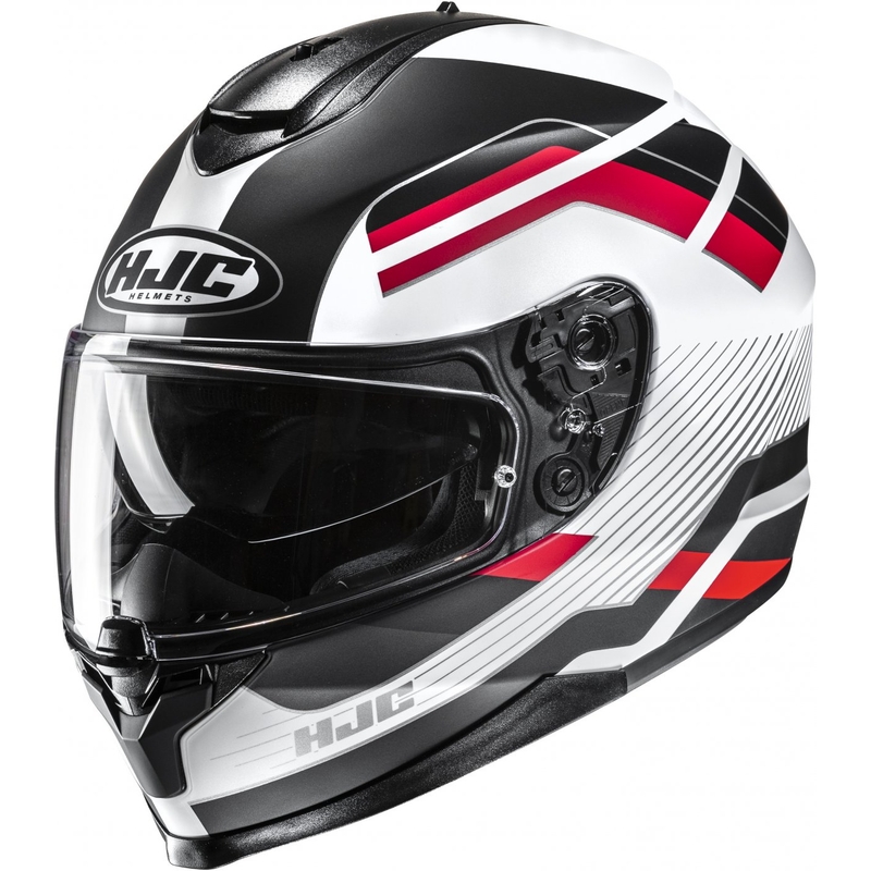 Integreret motorcykelhjelm HJC C70N Belis MC1SF sort-hvid-rød