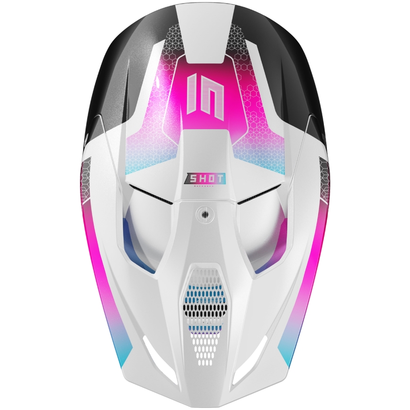 Motocrosshjelm Shot Race Phaser pearl sort-blå-pink