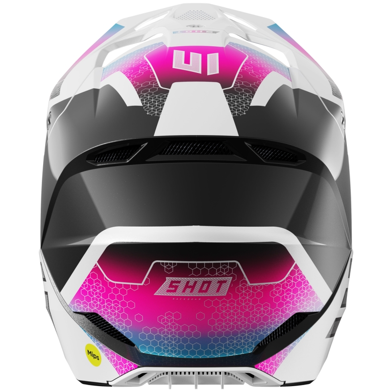 Motocrosshjelm Shot Race Phaser pearl sort-blå-pink