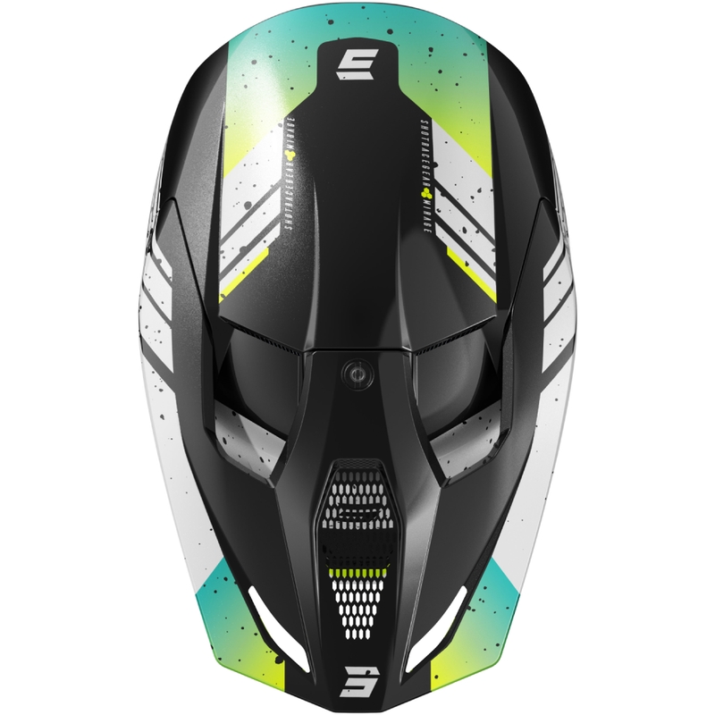 Motocrosshjelm Shot Furious Mirage blå-fluogul