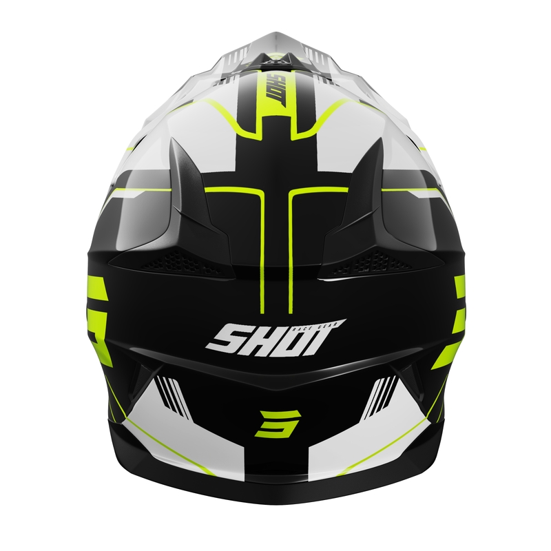Motocrosshjelm til børn Shot Pulse Lines sort-fluogul