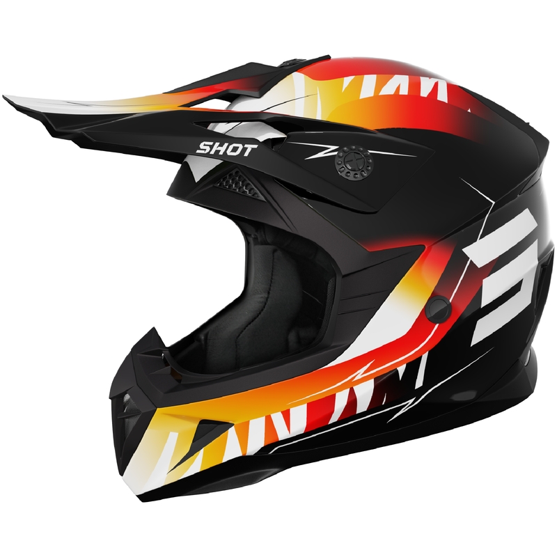 Motocrosshjelm til børn Shot Pulse X-Trem orange-rød