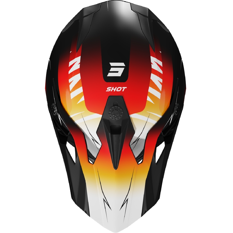 Motocrosshjelm til børn Shot Pulse X-Trem orange-rød